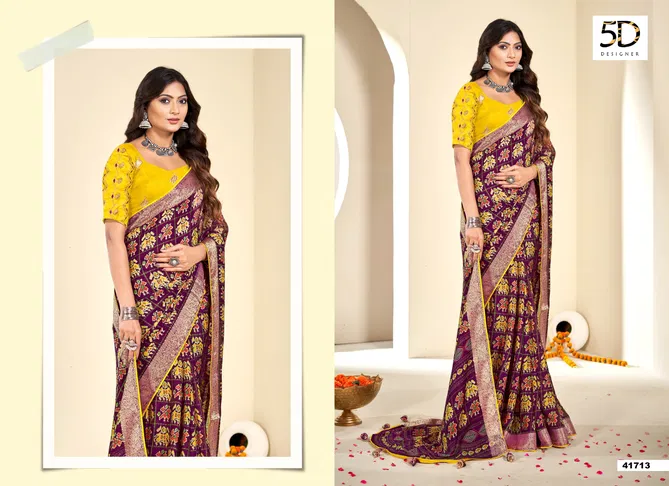 Krutika By 5D Designer Armani Moss Daily Wear Sarees Orders In India