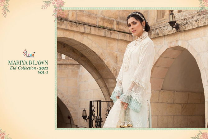 Shree Mariya B Lawn Eid Collection 2021 Vol 1 Latest Fancy Designer Festive Wear Pure Cotton Printed Pakistani Salwar Suits Collection
