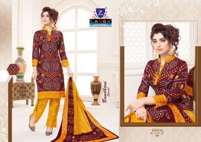 Lassa Bandhani Special 10 Latest fancy Designer Regular Casual Wear Pure Cotton Printed Dress Material
