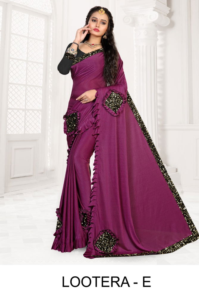 Ronisha lootera Bollywood style Party Wear Lycra designer saree collection