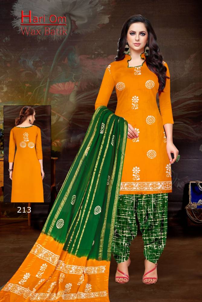 Hari Om Wax Latest fancy Regular Wear Pure Cotton Batik Print Dress Materials Collection
