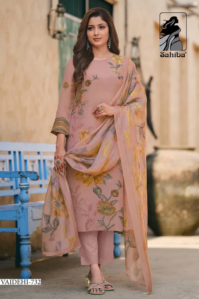 Vaidehi By Sahiba Simmer Digital Printed Dress Material Exporters In India