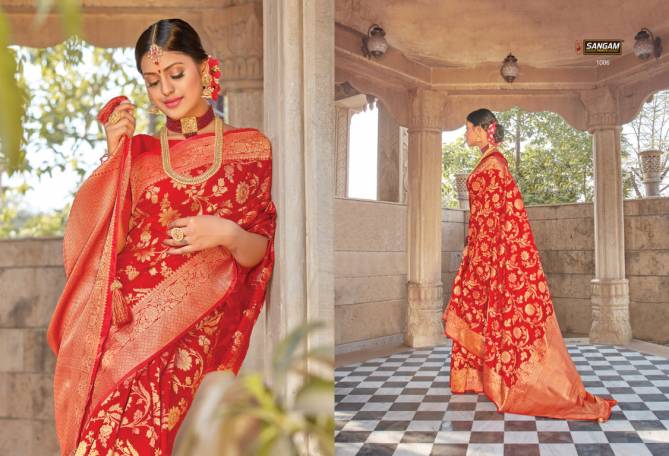 Sangam Red Rose 2 Latest Fancy Designer Wedding Wear Heavy Pure Silk Designer Saree Collection
