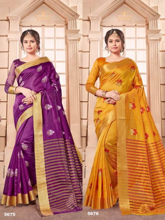 Shangrila Fantasy New Collection Of Designer Paerty Wear Wedding Casual Wear Fancy Look Silk Saree With Kalakari Work