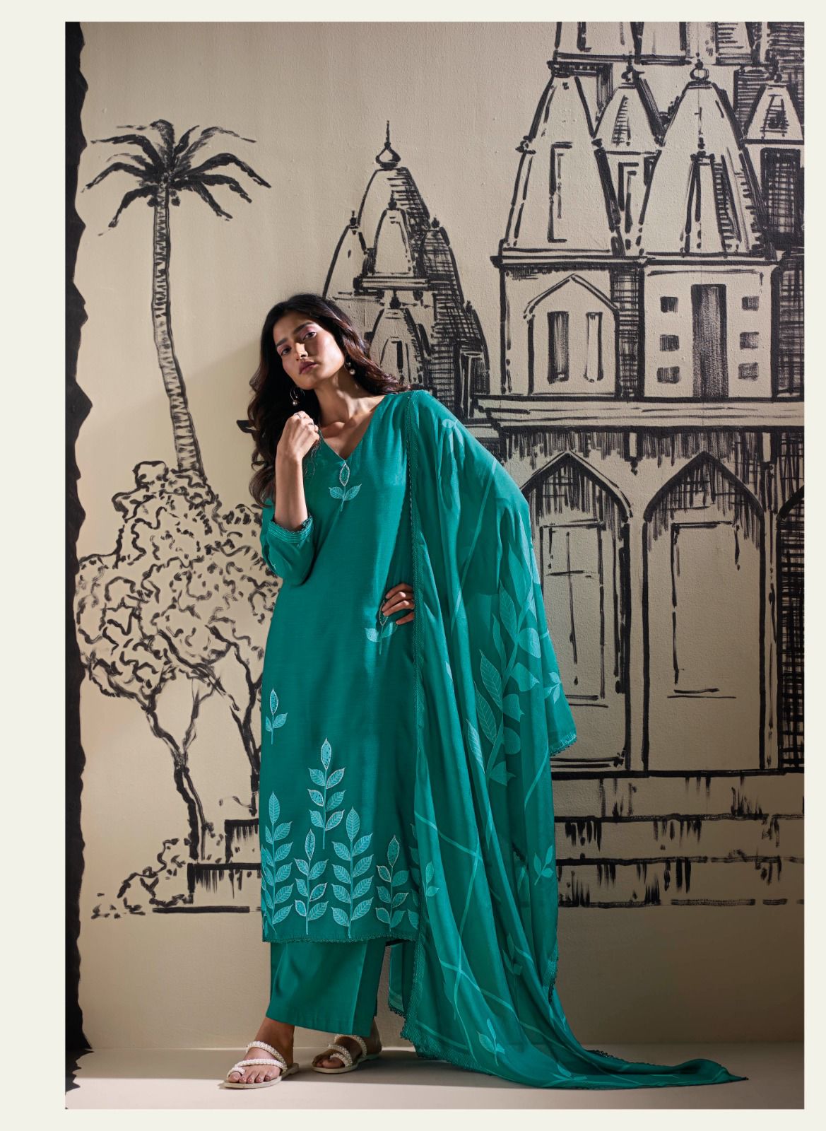 Naseria By Ganga Silk Printed Embroidery Dress Material Surat Wholesale Market