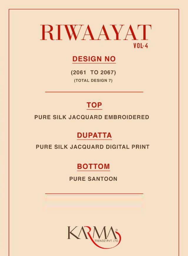 Karma Riwaayat 4 Heavy Designer Festive Wear Fancy Salwar Kameez Collection