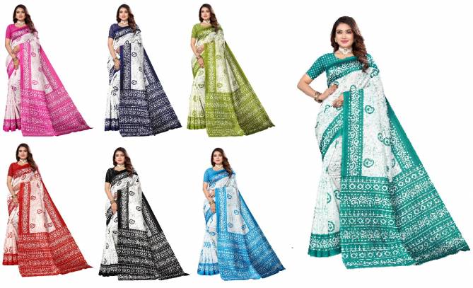 Art Silk 22 Printed Daily Wear Saree Wholesale Clothing Suppliers In India
