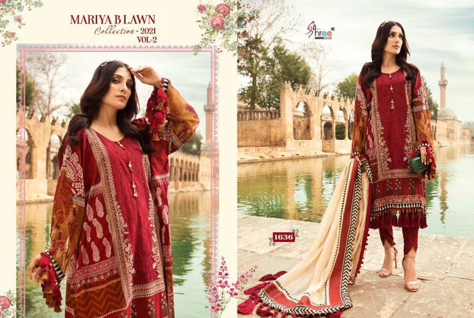 Shree Mariya B Lawn Collection 2021 Vol 2 Latest Fancy Festive Wear Pure Lawn Worked Pakistani Salwar Suits Collection
