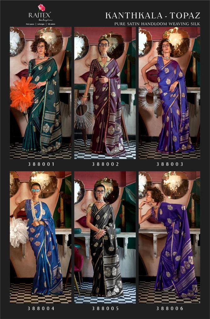 Kanthkala Topaz By Rajtex Satin Handloom Weaving Silk Saree Wholesalers In Delhi