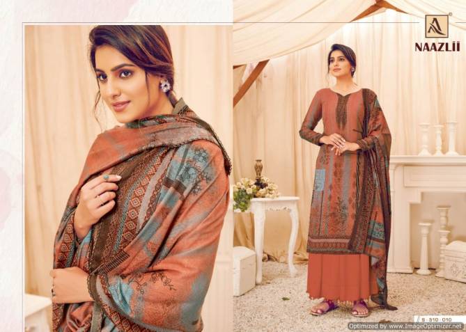 Alok Naazli Latest Digital Print with Swarovski Diamond Work Pure Pashmina  Dress Material Collection 