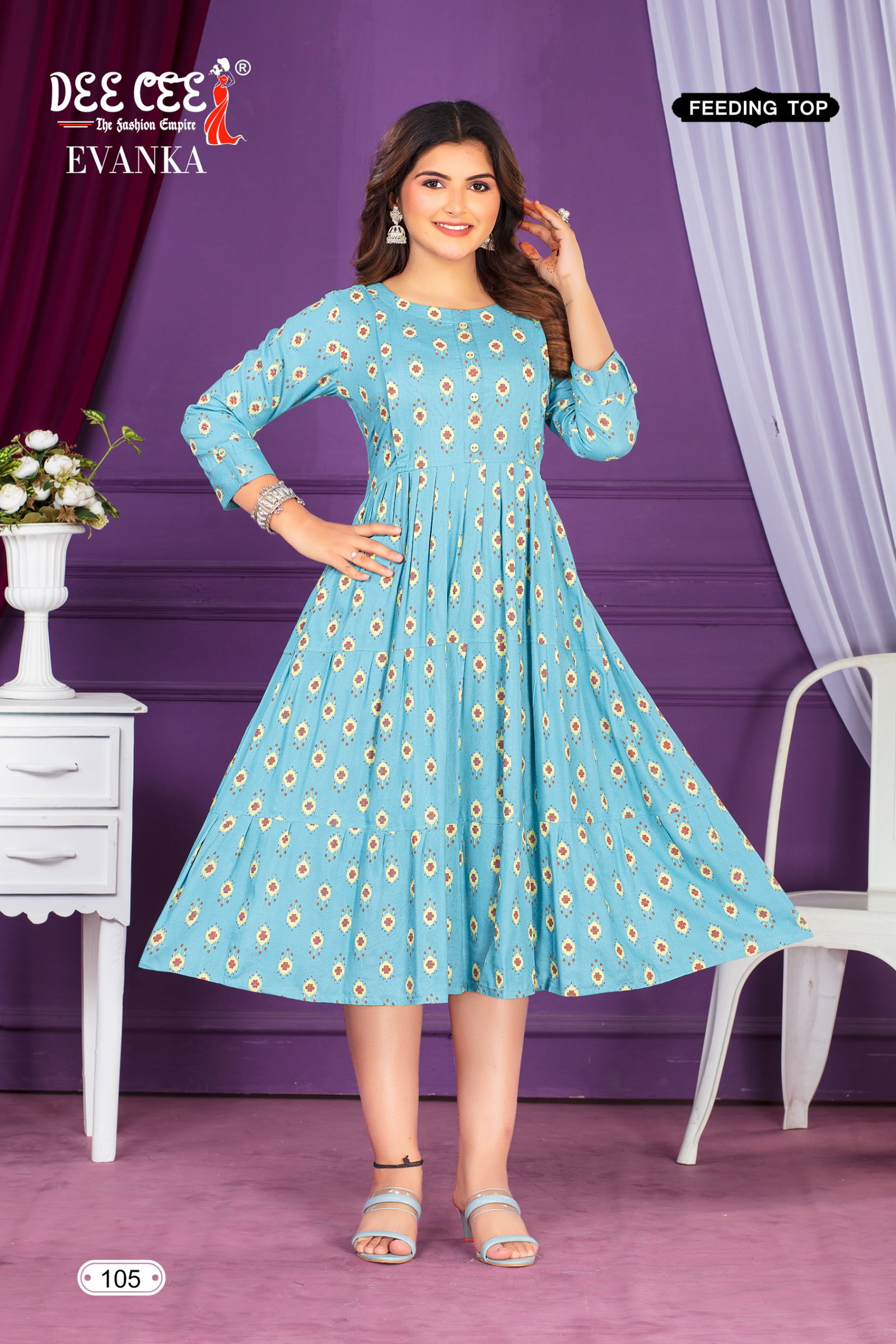 Evanka By Deecee Rayon Printed Feeding Kurtis Wholesale Shop In Surat