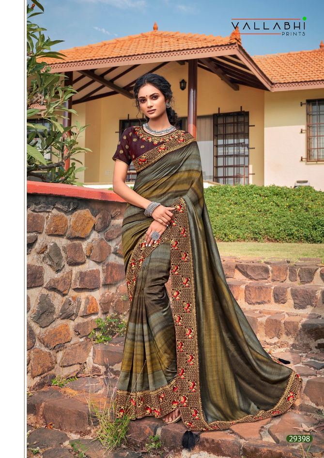 VALLABI PRINTS GANISKA Latest Fancy Designer Heavy Festive Wear Vichitra Silk Printed Saree Collection