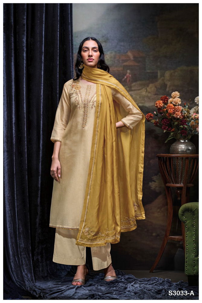 Judita 3033 By Ganga Embroidery Dress Material Exporters In India