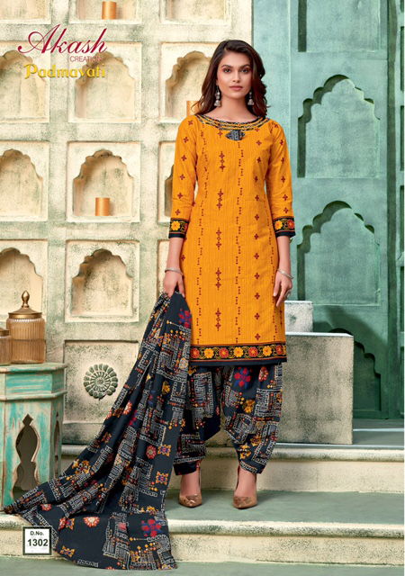 Akash Padmavati Vol-13 Latest Fancy Designer Regular Casual Wear Patiala Printed Dress Material Collection