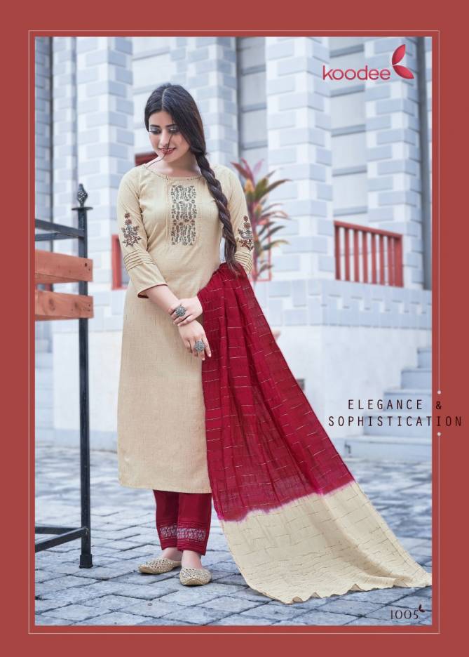 KOODEE SAHELI VOL-9 Designer Festive Wear Pure Nylon Viscose With Stripe Readymade Salwar Suit Collection