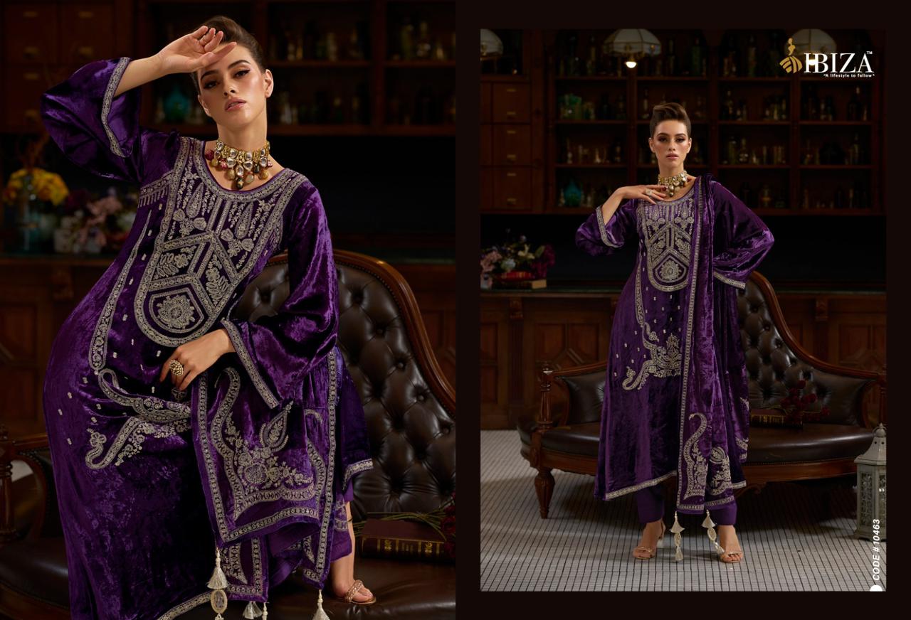 Rang Reza By Ibiza Velvet Embroidered Salwar Kameez Orders In India