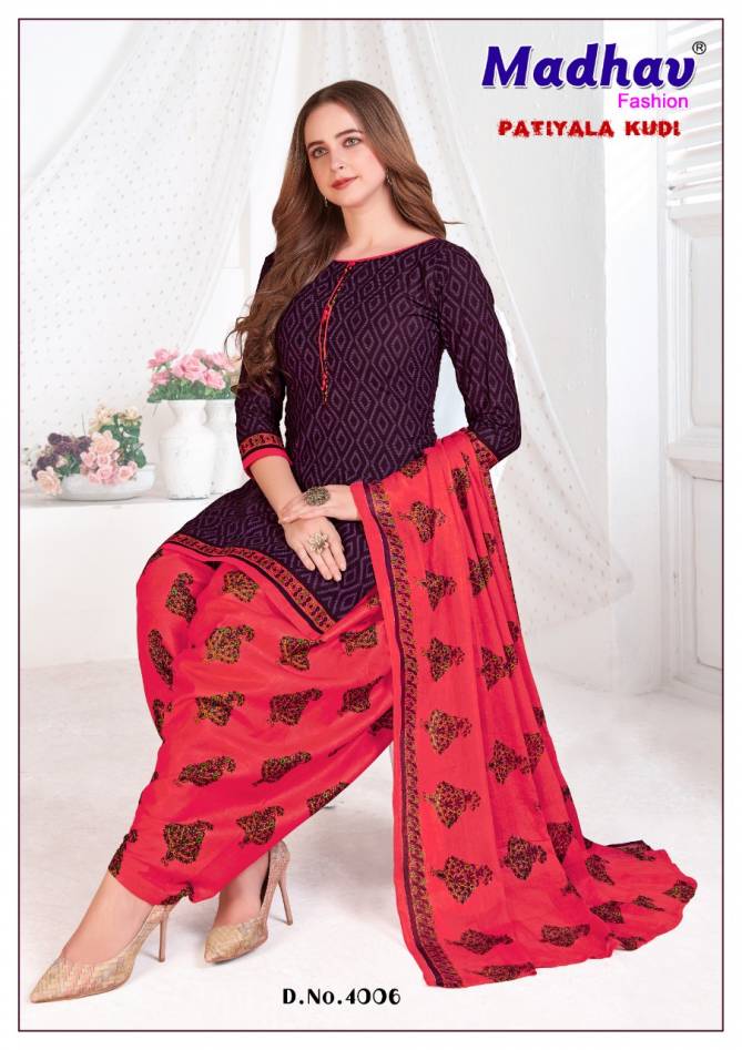 Madhav Patiyala Kudi 4 Latest Designer Festive Wear Cotton Top With Bottom And fancy Print Dupatta Dress Material Collection
