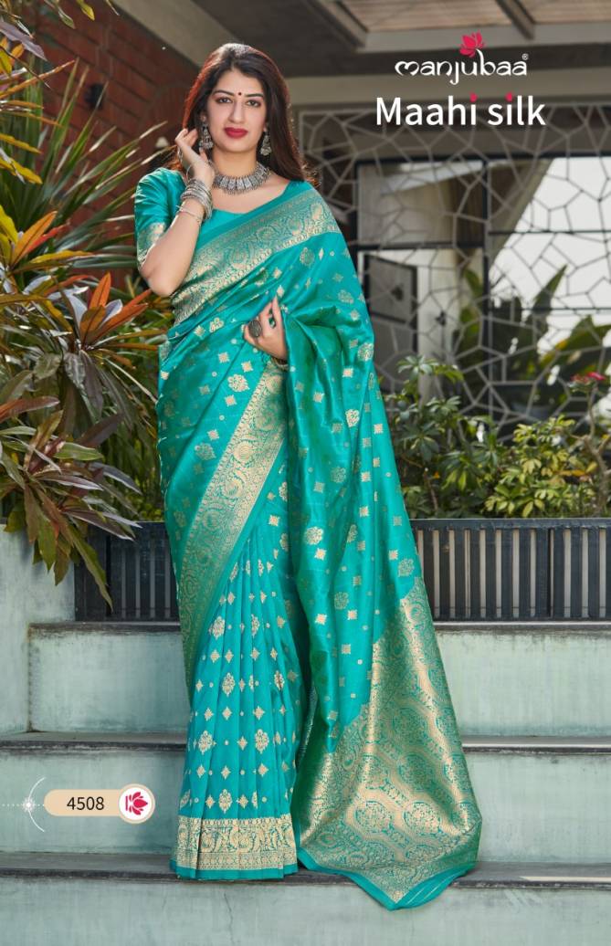 Manjubaa Maahi Latest fancy Heavy Silk Festive Wear Soft silk weaving Sarees Collection
