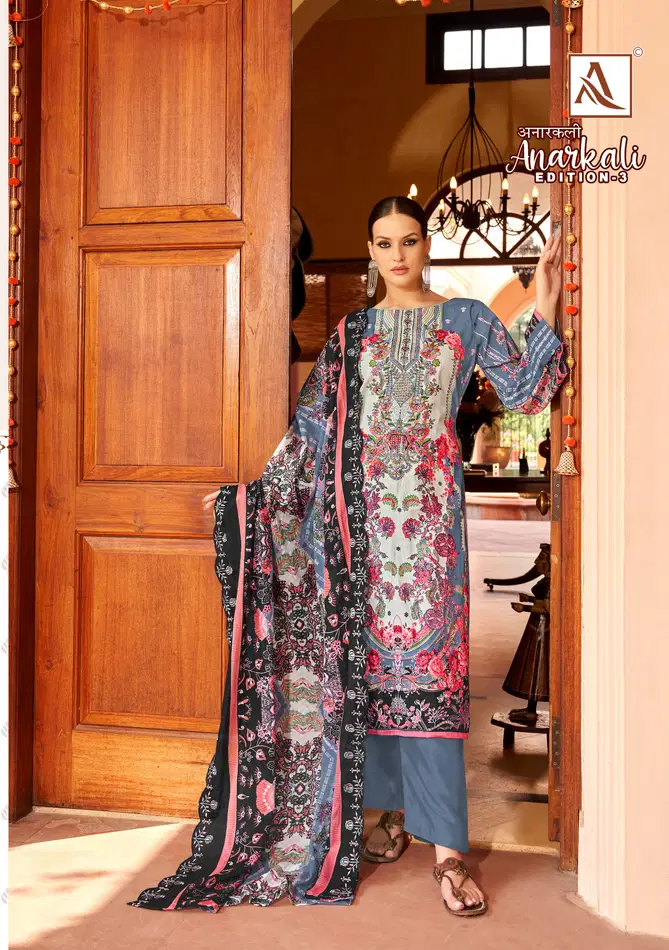 Anarkali 3 By Alok Suit Cambric Cotton Pakistani Printed Embroidery Dress Material Orders In India