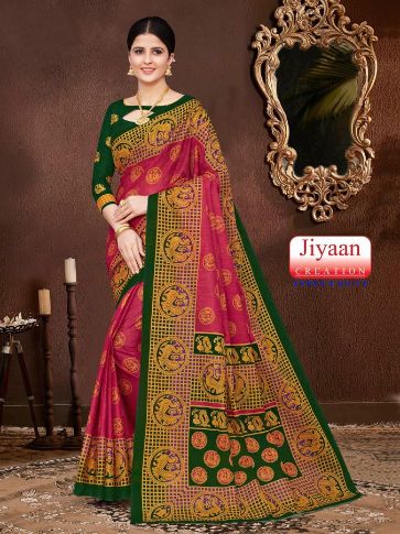 Jiyaan Priyanshi  Cotton Printed Designer Casual Daily Wear Saree Collection