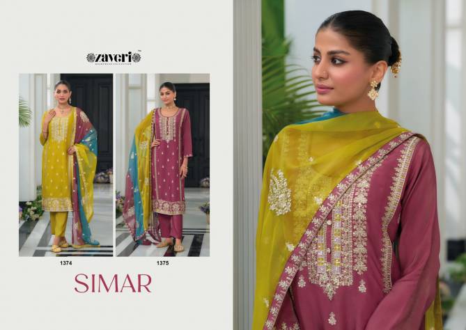 Simer By Zaveri Chinon Embroidery Kurti With Bottom Dupatta Wholesale Online