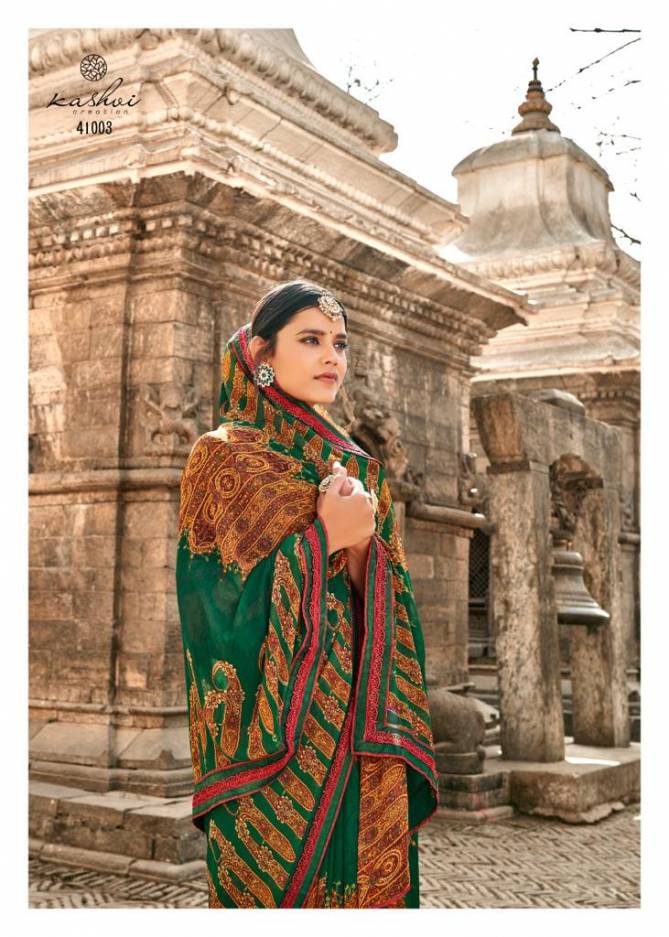 Kashvi Lavanya Silk Weightless Georgette Printed Casual Wear Sarees Collection
