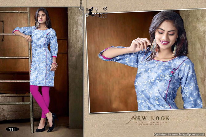 kinti ice cream Latest Designer Fancy Regular Denim Wear Kurtis Collection