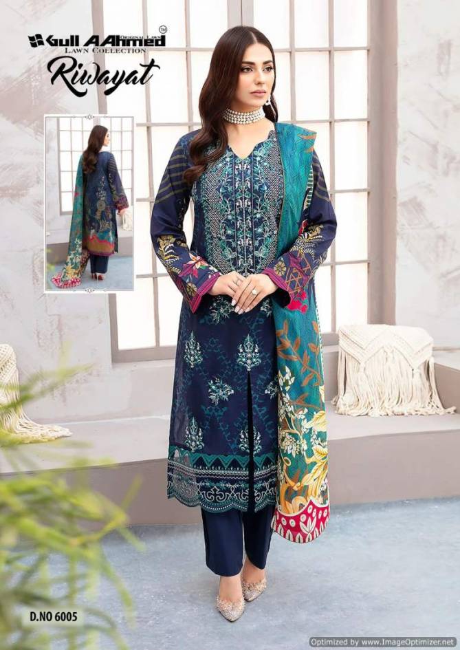 Riwayat Vol 6 By Gull A Ahmed Lawn Cotton Pakistani Dress Material Wholesale Market IN Surat