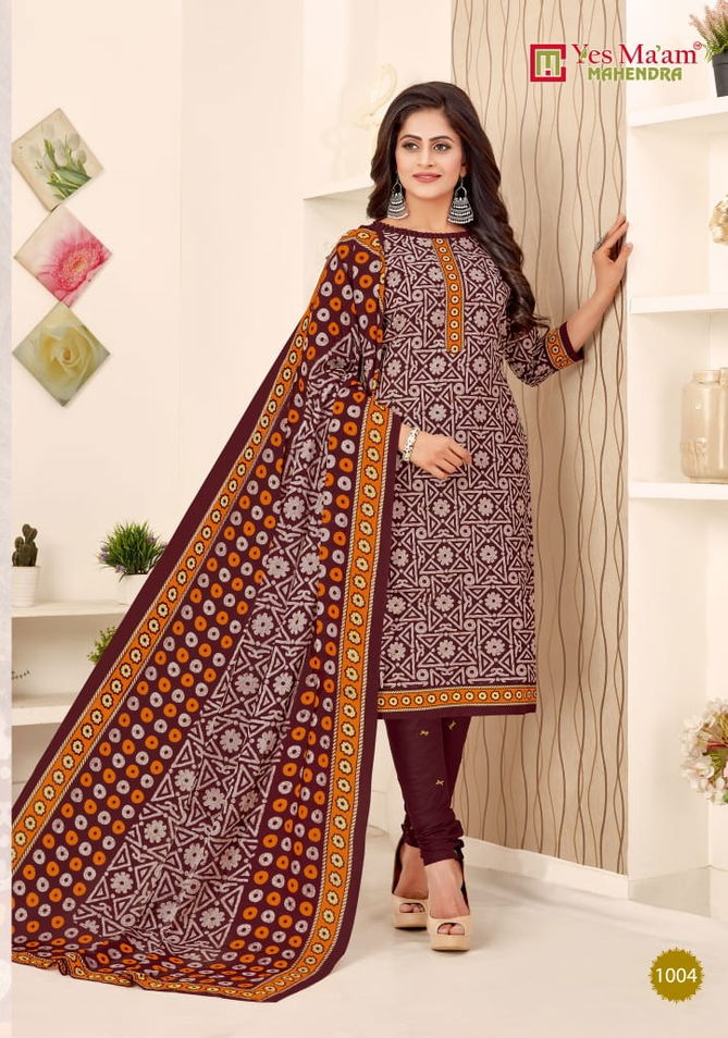 Yes Mam Mahendra Regular Wear Cotton Printed Designer Dress Material Collection
