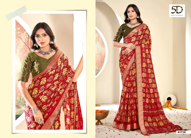 Krutika By 5D Designer Armani Moss Daily Wear Sarees Orders In India