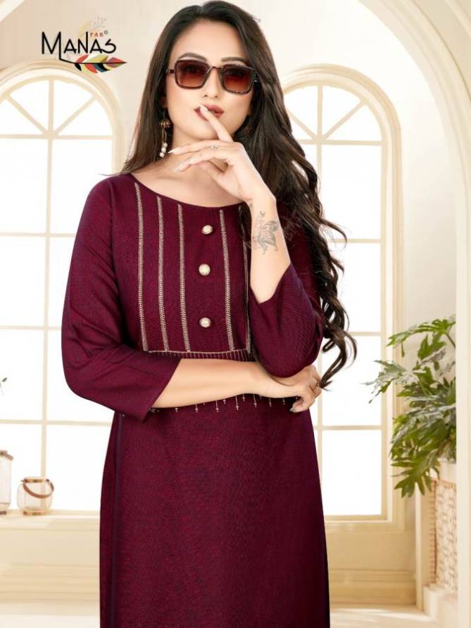 Manas Priyal Vol 7 Latest Designer Casual Wear Kurtis Collection With Embroidery Work 