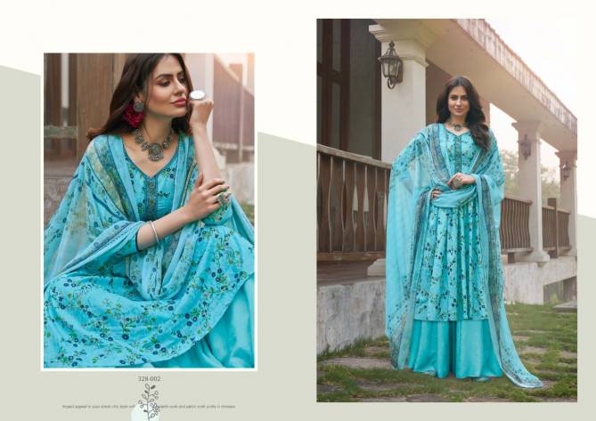 Zulfat Siyahi Pure Latest Cotton Designer Festive Wear Digital style Printed With Embroidery work Dress Material Collection