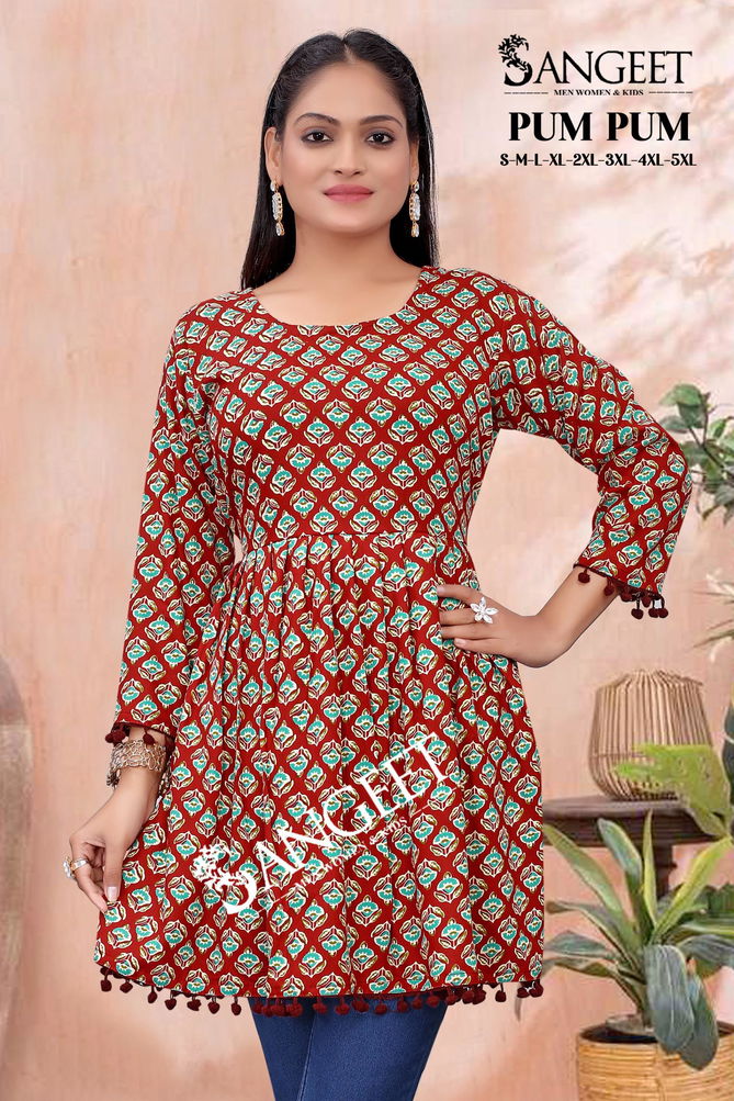 Pum Pum Vol 2 By Sangeet Rayon Printed Ladies Top Suppliers In India