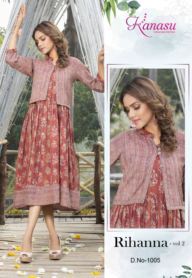 Kanasu Rihanna Vol 2 Heavy Rayon Capsule Printed Kurti Collection
