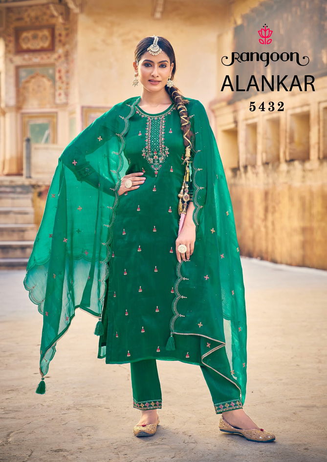 Alankar By Rangoon Burberry Silk Kurti Bottom With Dupatta Wholesale Online