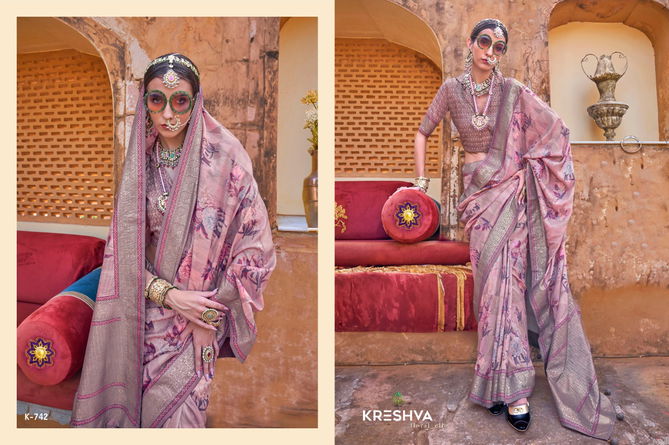 Dev Bhumi By Kreshva Silk Party Wear Sarees Wholesale Online