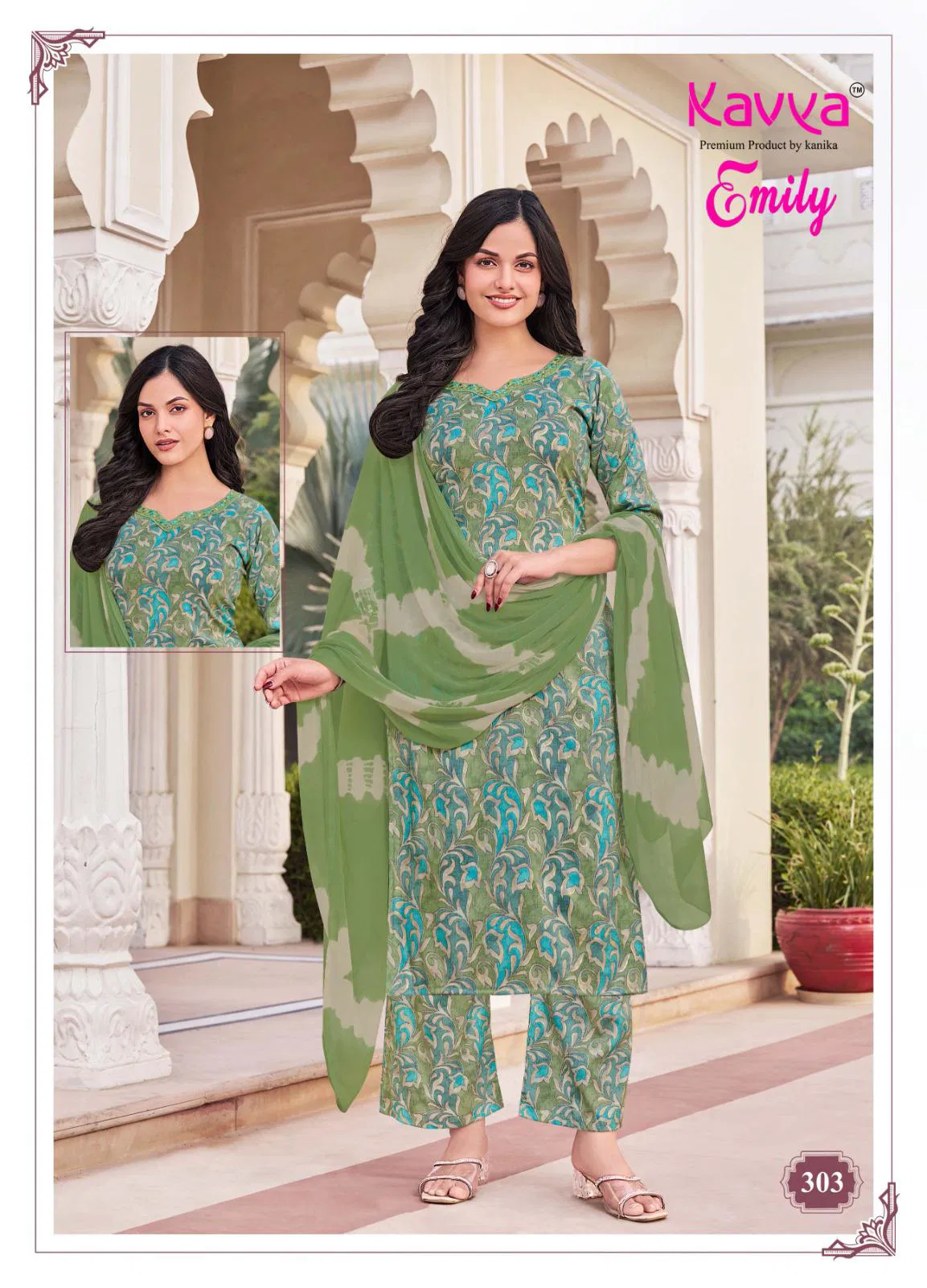 Emily Vol 3 By Kavya Capsule Foil Printed Kurti With Bottom Dupatta Wholesale Online