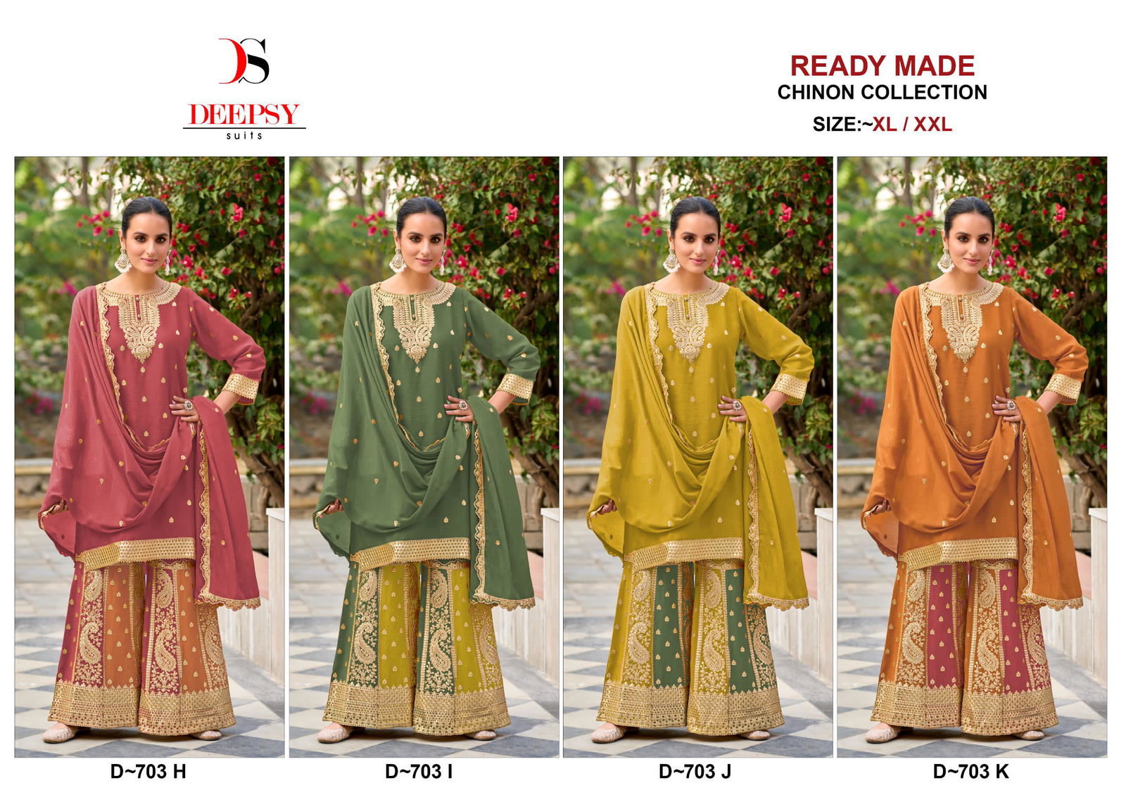 Deepsy D 703 H To K Chinon Pakistani Readymade Suits Suppliers In India