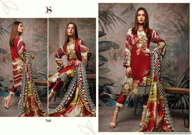 Deepsy Firdous Latest Designer Cotton Pakistani Suits Collection With Mal Mal Dupatta