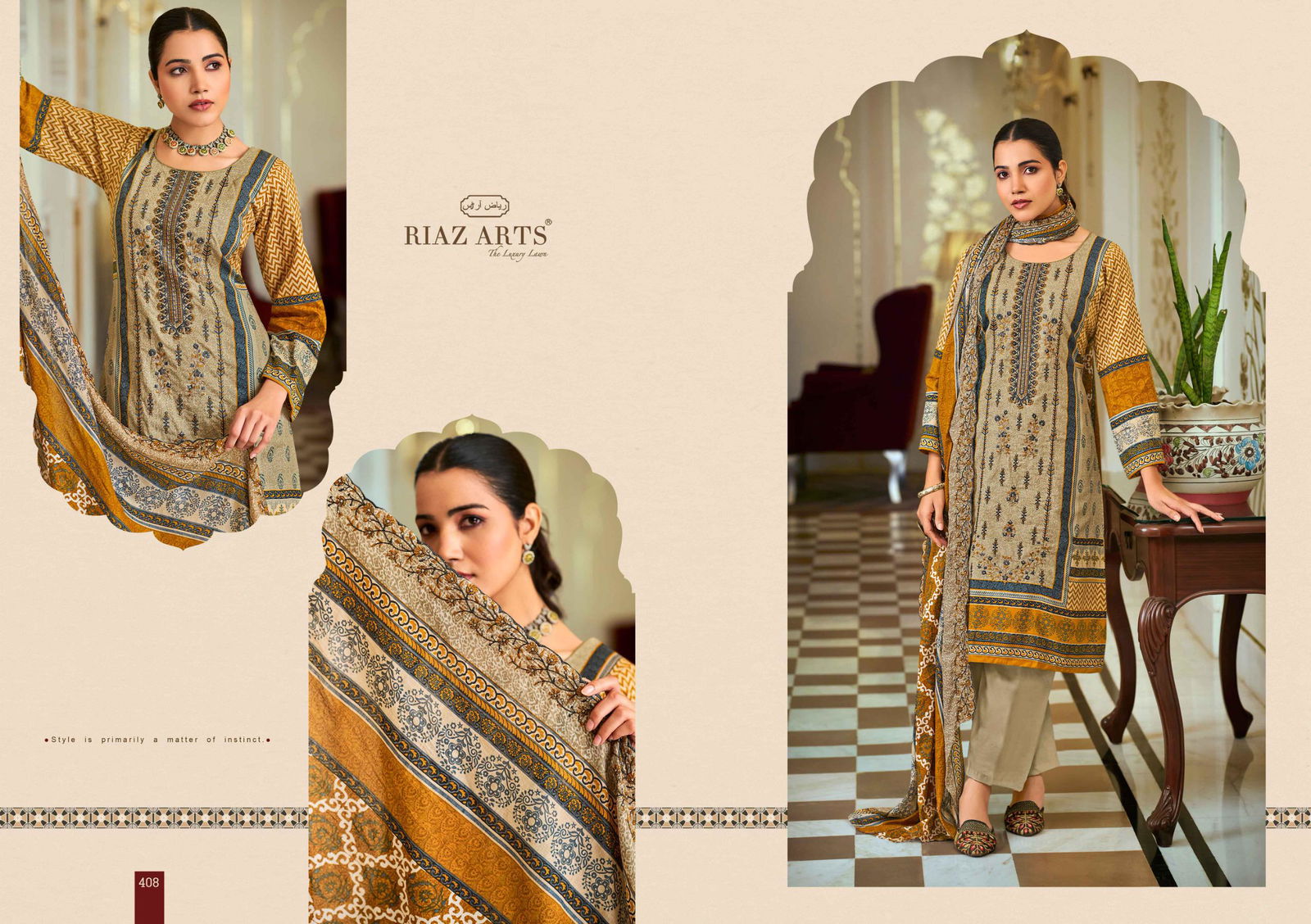 Bin Saeed Vol 4 By Riaz Arts Lawn Digital Printed Dress Material Wholesale Price