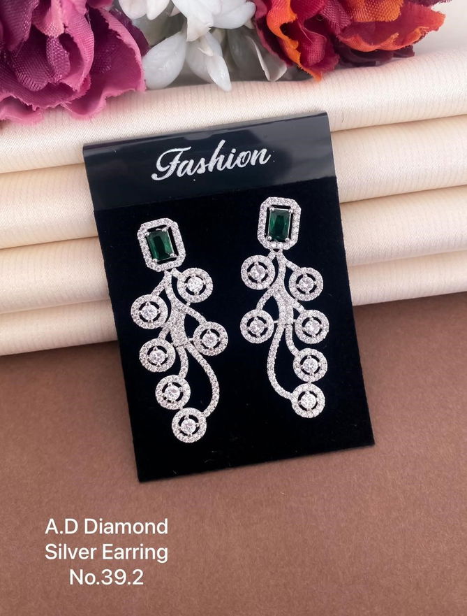 Ad Diamond Silver Earring Wholesale Online