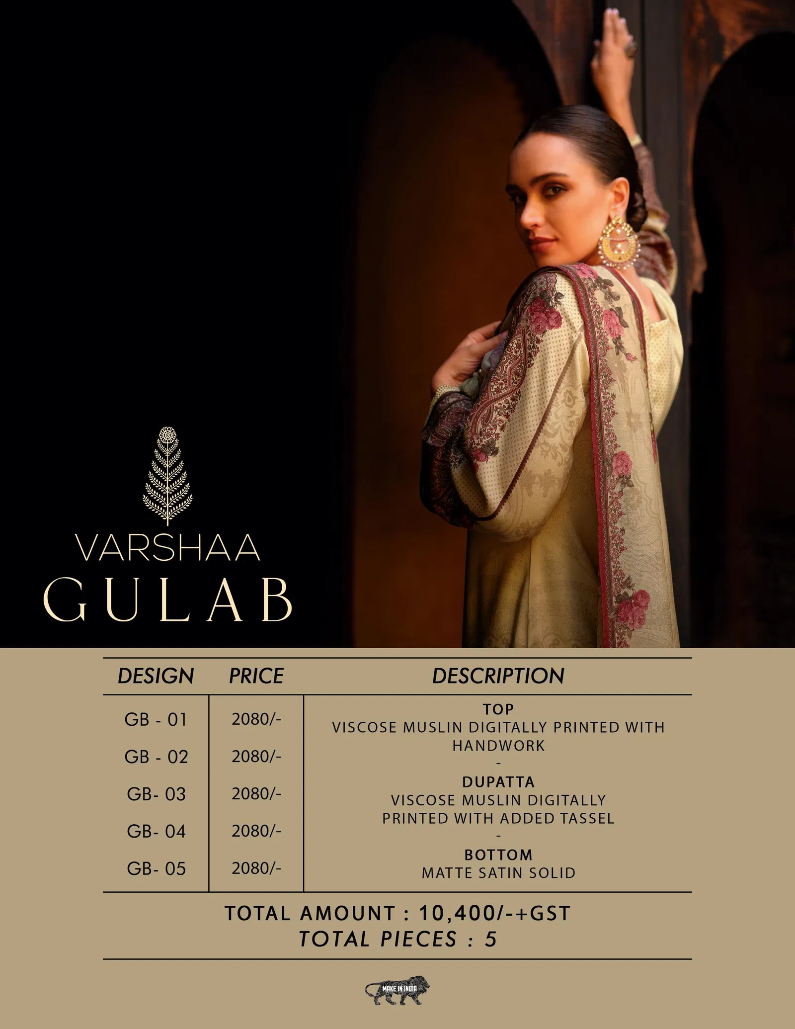 Gulab By Varsha Viscose Printed Designer Salwar Suits Orders In India