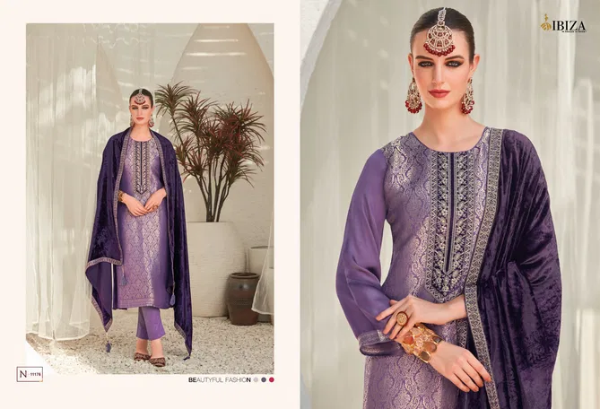 Sadgi By Ibiza Gaji Silk Jacquard Dress Material Wholesale Online