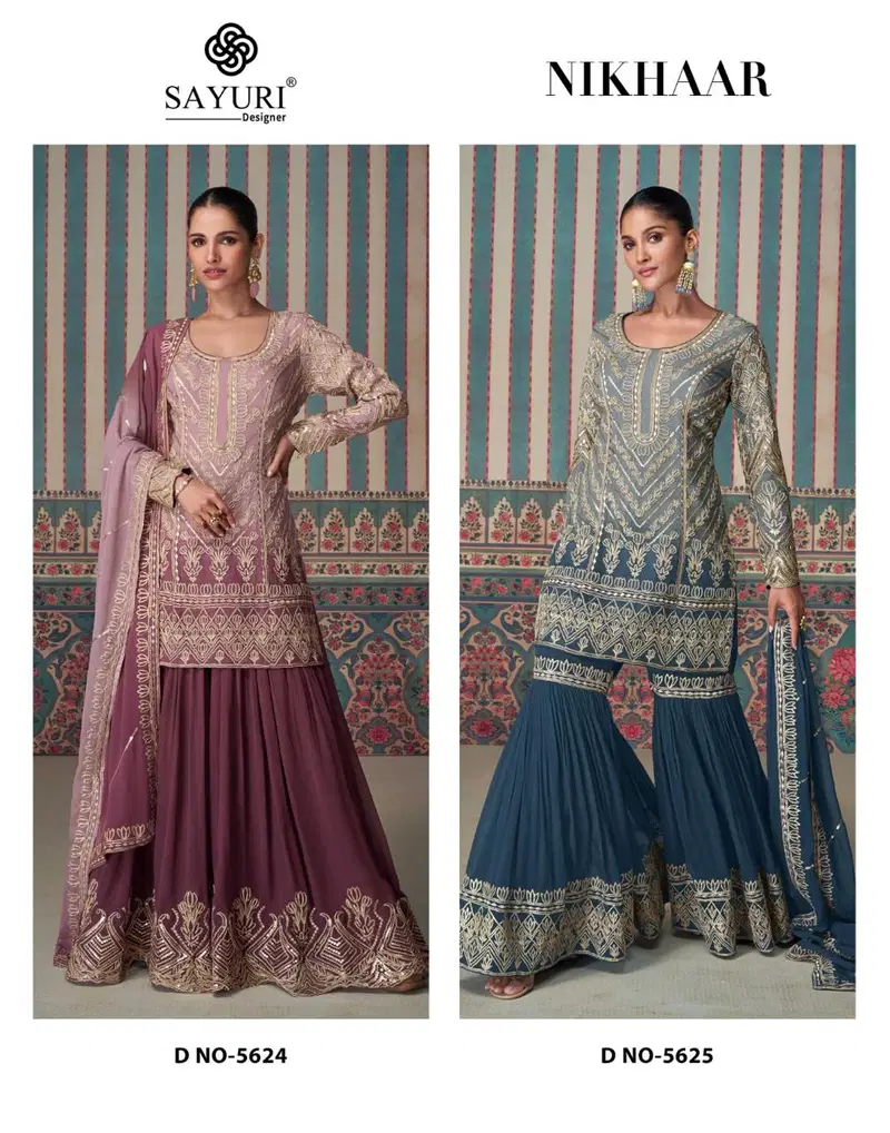 Nikhaar By Sayuri Designer Georgette Readymade Suits Exporters In India