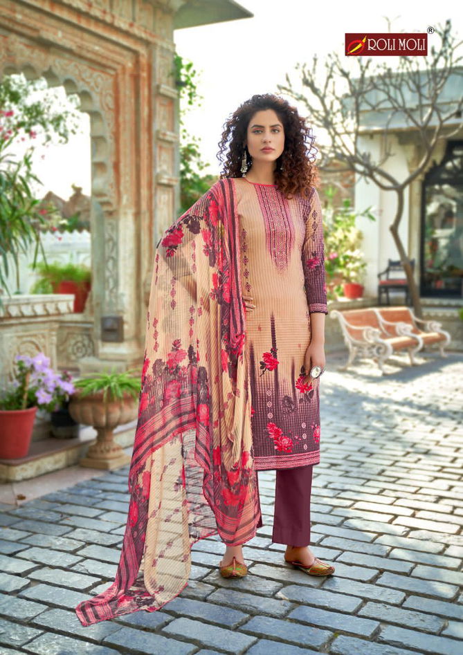 Roli Moli Maria Latest Designer fancy Casual Wear Cambric Printed Designer Dress Material Collection
