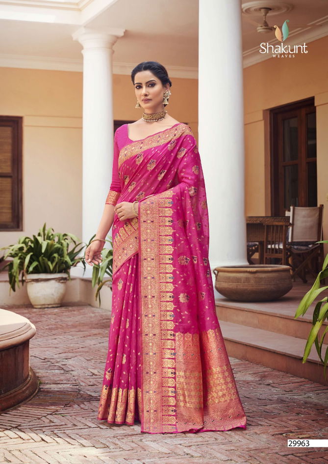 SHAKUNT NIDISHA Fancy Heavy Cotton Weaving Designer Saree Collection