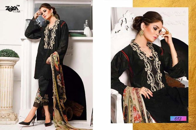 Zoya Firdous Queen Nx Latest Pure Lawn Cotton Designer Embroidery Work Pakistani Salwar Suits Collection 
