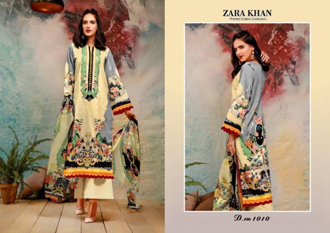 Zara Khan Latest Designer Festive Wear Karachi Pure Lawn Cotton Dress Material Collection 
