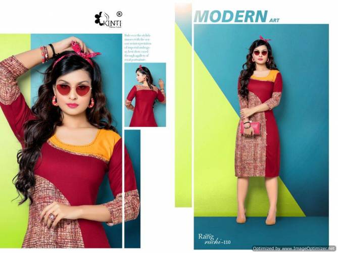 Kinti-Rang Ruchi Fancy Regular wear Pure Rayon printed Kurtis Collection
