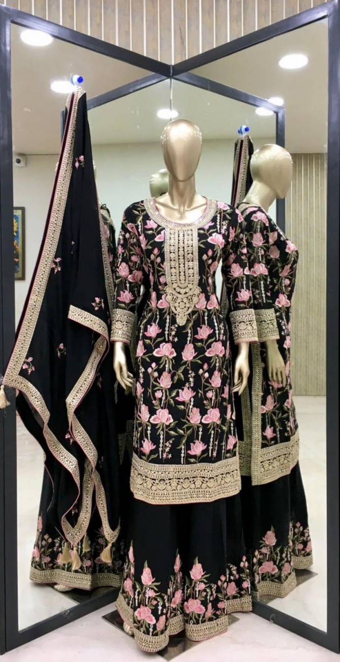 SR 1615 Designer Faux Georgette Party Wear Plazzo Readymade Suit  Orders In india
